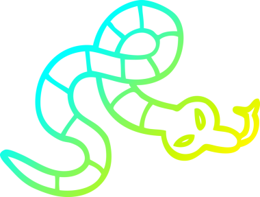 Bir insan tarafından çizilen zehirli yılanın soğuk çizgi çizimi.