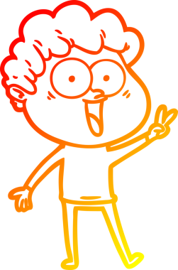 Bir insan tarafından çizilmiş mutlu bir adamın çizgi çizimi.