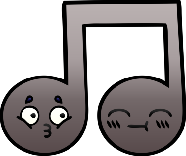 Bir insan tarafından çizilmiş bir notanın gölgelenmiş karikatürü