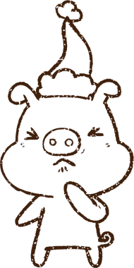 Noel Domuz Kömürü Bir insan tarafından çizilmiş