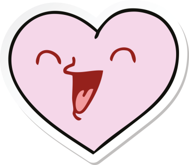 Bir insan tarafından çizilmiş garip bir el yazısı çizilmiş mutlu bir kalp.