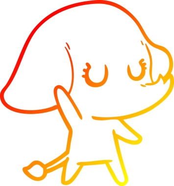 Bir insan tarafından çizilmiş şirin bir fil çizimi.