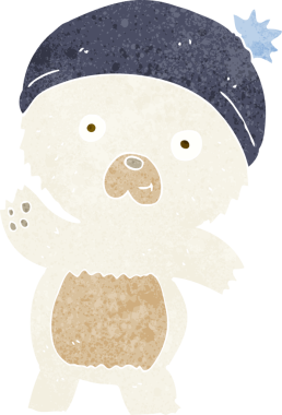 Bir insan tarafından çizilmiş şirin bir kutup ayısı.