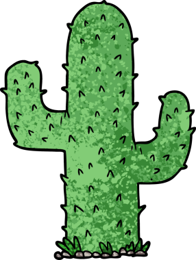 bir insan tarafından çizilmiş karikatür kaktüsü