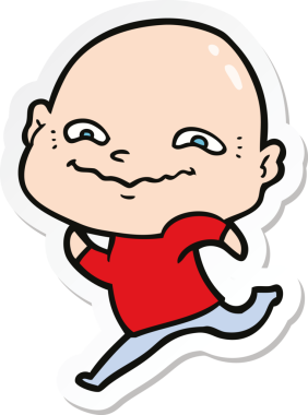 Bir insan tarafından çizilmiş garip bir adamın çıkartması.