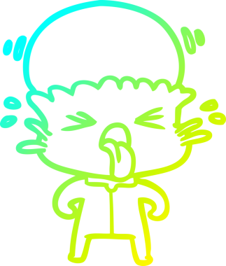 Bir insan tarafından çizilmiş garip bir çizgi film uzaylısının soğuk gradyan çizimi