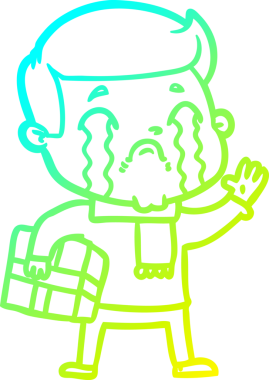 Bir insan tarafından çizilmiş ağlayan bir çizgi film karakteri çizimi.