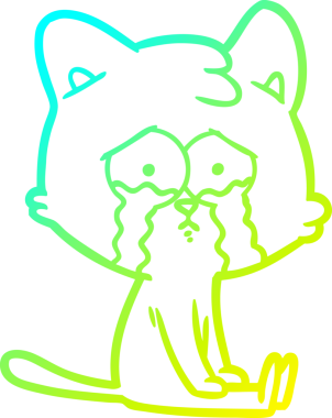 Bir insan tarafından çizilen çizgi film kedisinin soğuk gradyan çizgisi.