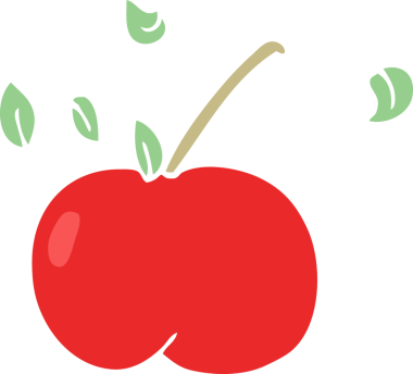 Bir insan tarafından çizilmiş sulu elma karalaması