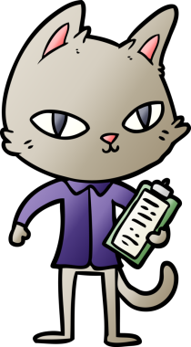 Bir insan tarafından çizilmiş bir ofis kedisi.