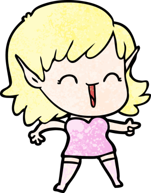 Bir insan tarafından çizilmiş bir elf kızı.