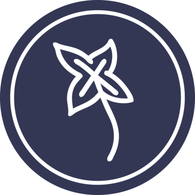 Bir insan tarafından çizilmiş doğal yaprak dairesel simgesi