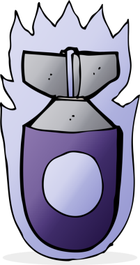 Bir insan tarafından çizilmiş çizgi film bombası.