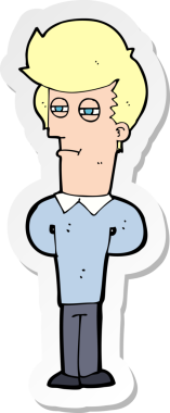 Bir insan tarafından çizilmiş bezgin bir adamın çıkartması.