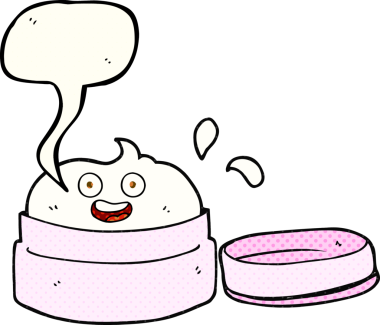 Bir insan tarafından çizilmiş serbest çizilmiş çizgi roman konuşma balonu yüz kremi.