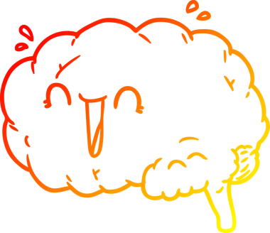 Bir insan tarafından çizilmiş bir çizgi filmin sıcak gradyan çizimi.