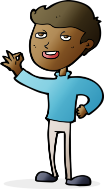 Çizgi filmci bir insan tarafından çizilmiş mükemmel bir jest yapıyor.