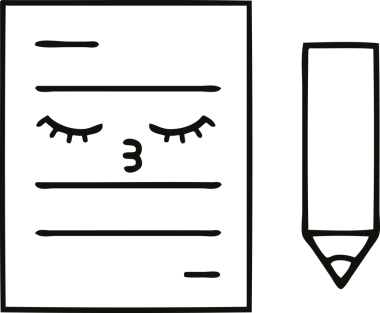 Bir insan tarafından çizilmiş bir test kağıdının çizgi çizimi