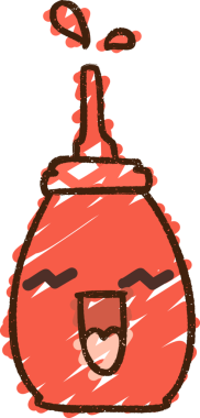 Bir insan tarafından çizilmiş ketçap Şişe Tebeşiri