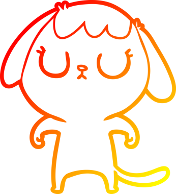 Bir insan tarafından çizilmiş sevimli bir köpeğin sıcak çizgi çizgisi.