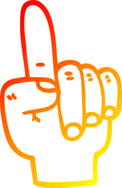 Bir insan tarafından çizilmiş bir çizgi filmin sıcak gradyan çizimi