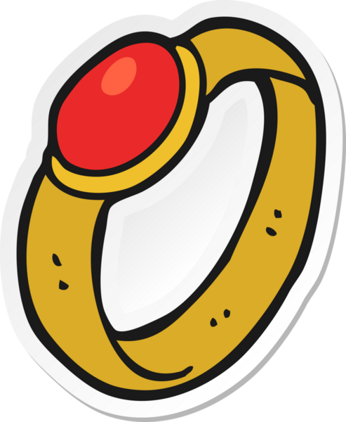 Bir insan tarafından çizilmiş yakut bir yüzüğün çıkartması.