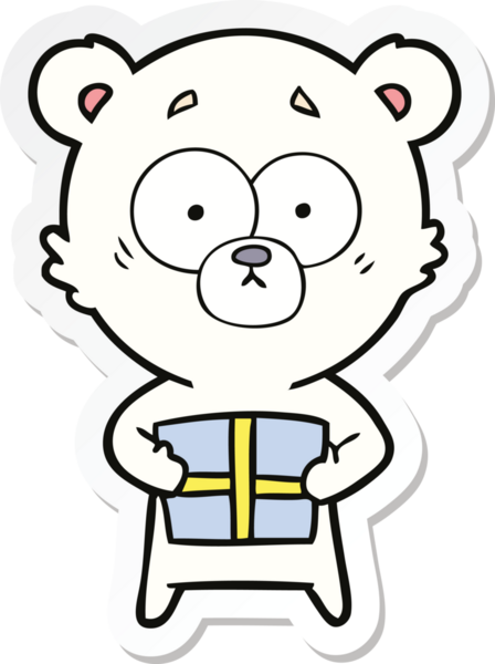 Bir insan tarafından çizilmiş sinirli bir kutup ayısı karikatürü.