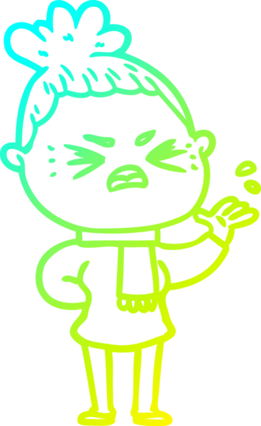 Bir insan tarafından çizilmiş kızgın bir karikatür çizimi.