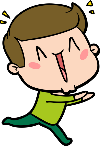 Bir insan tarafından çizilmiş heyecanlı bir çizgi film.