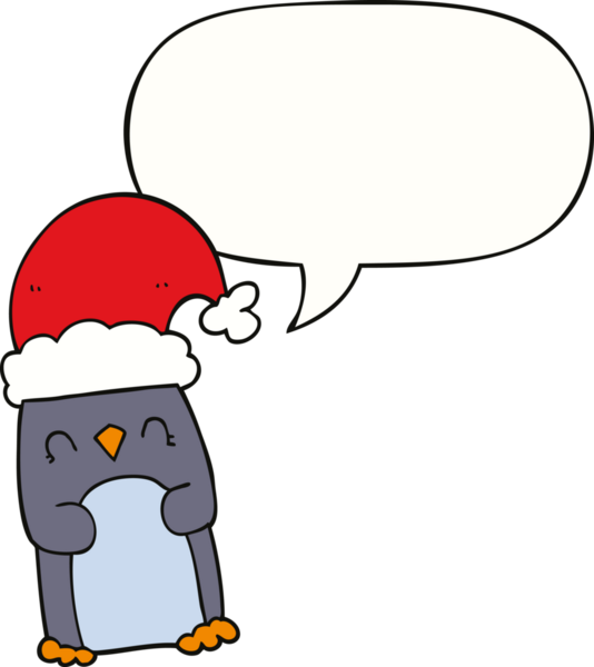 Bir insan tarafından çizilmiş konuşma balonu olan penguen çizgi filmi.