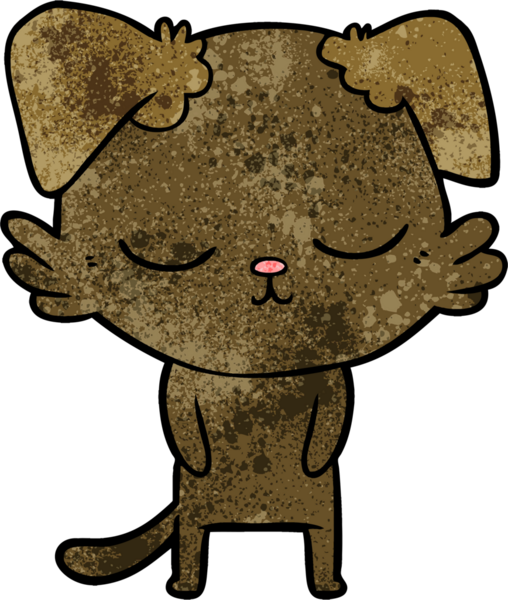 Bir insan tarafından çizilmiş şirin bir çizgi film köpeği.