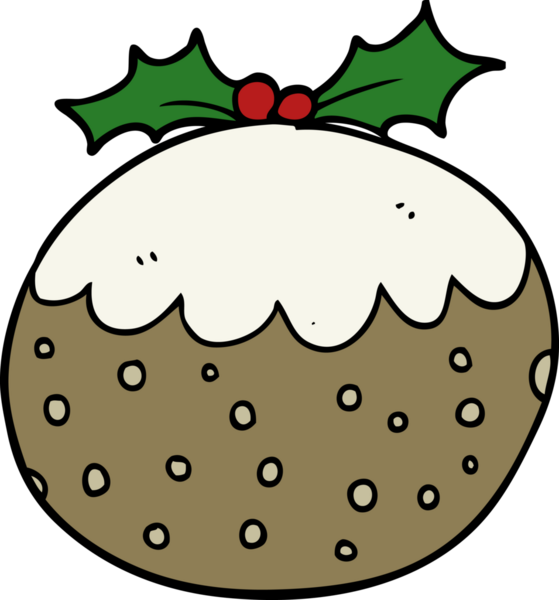 Bir insan tarafından çizilmiş noel pudingi.