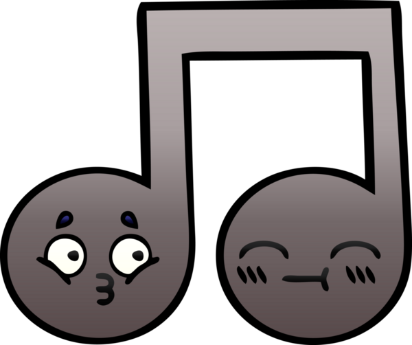 Bir insan tarafından çizilmiş bir notanın gölgelenmiş karikatürü