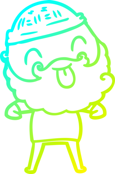 Soğuk gradyan çizgisi, sakallı bir adamın bir insan tarafından çizilmiş dili.