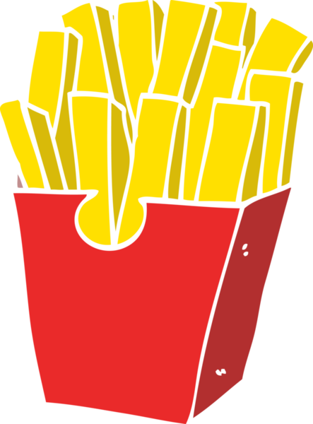 Bir insan tarafından çizilmiş karikatür paket patates kızartması.