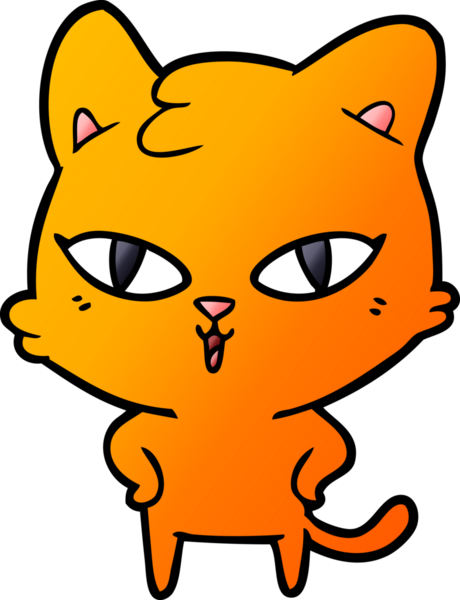 Bir insan tarafından çizilmiş çizgi film kedisi.