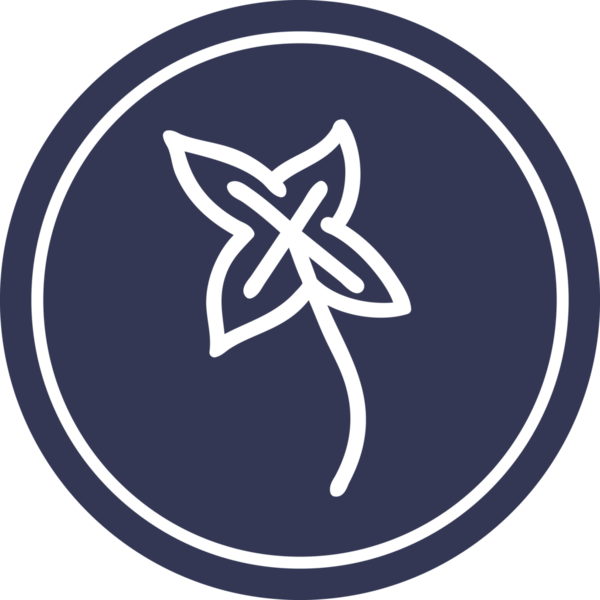 Bir insan tarafından çizilmiş doğal yaprak dairesel simgesi