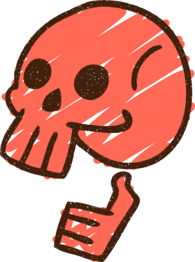 Ürkütücü Kafatası Tebeşiri Bir insan tarafından çizilmiş