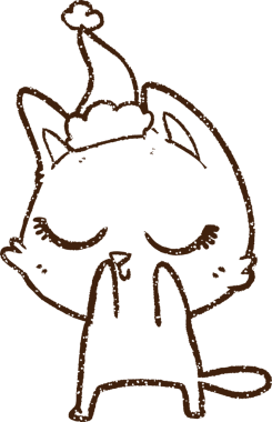 Noel Kedi Kömürü Bir insan tarafından çizilmiş