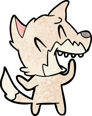 Bir insan tarafından çizilmiş gülen tilki çizgi filmi.