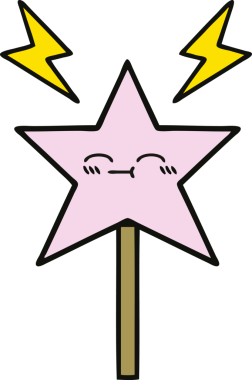 Bir insan tarafından çizilmiş sihirli bir değnek.