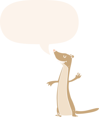 bir insan tarafından çizilmiş eski usul konuşma baloncuğu olan karikatür gelinciği