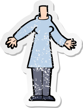 Bir insan tarafından çizilmiş bir karikatürün gerilimli çıkartması.