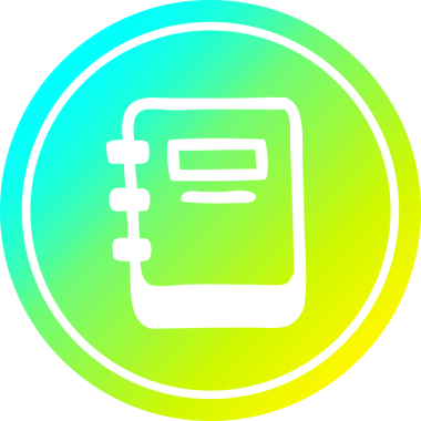 bir insan tarafından çizilmiş havalı gradyan çizgili kitap dairesel simgesine dikkat et