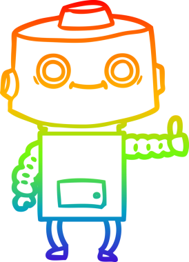 gökkuşağı gradyan çizgisi bir insan tarafından çizilmiş robot çizgi