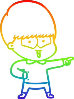 gökkuşağı gradyan çizgi çizimi bir insan tarafından çizilmiş mutlu bir çocuk