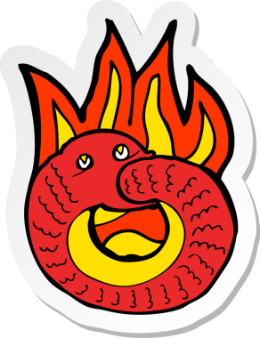 Çizgi film yılanı insan tarafından çizilmiş kendi kuyruğunu yiyor.