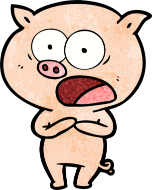 Bir insan tarafından çizilmiş domuz bağırması.