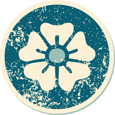 Bir insan tarafından çizilmiş bir çiçeğin sembolik dövmesi.