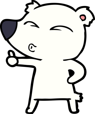 Bir insan tarafından çizilmiş kutup ayısı karikatürü